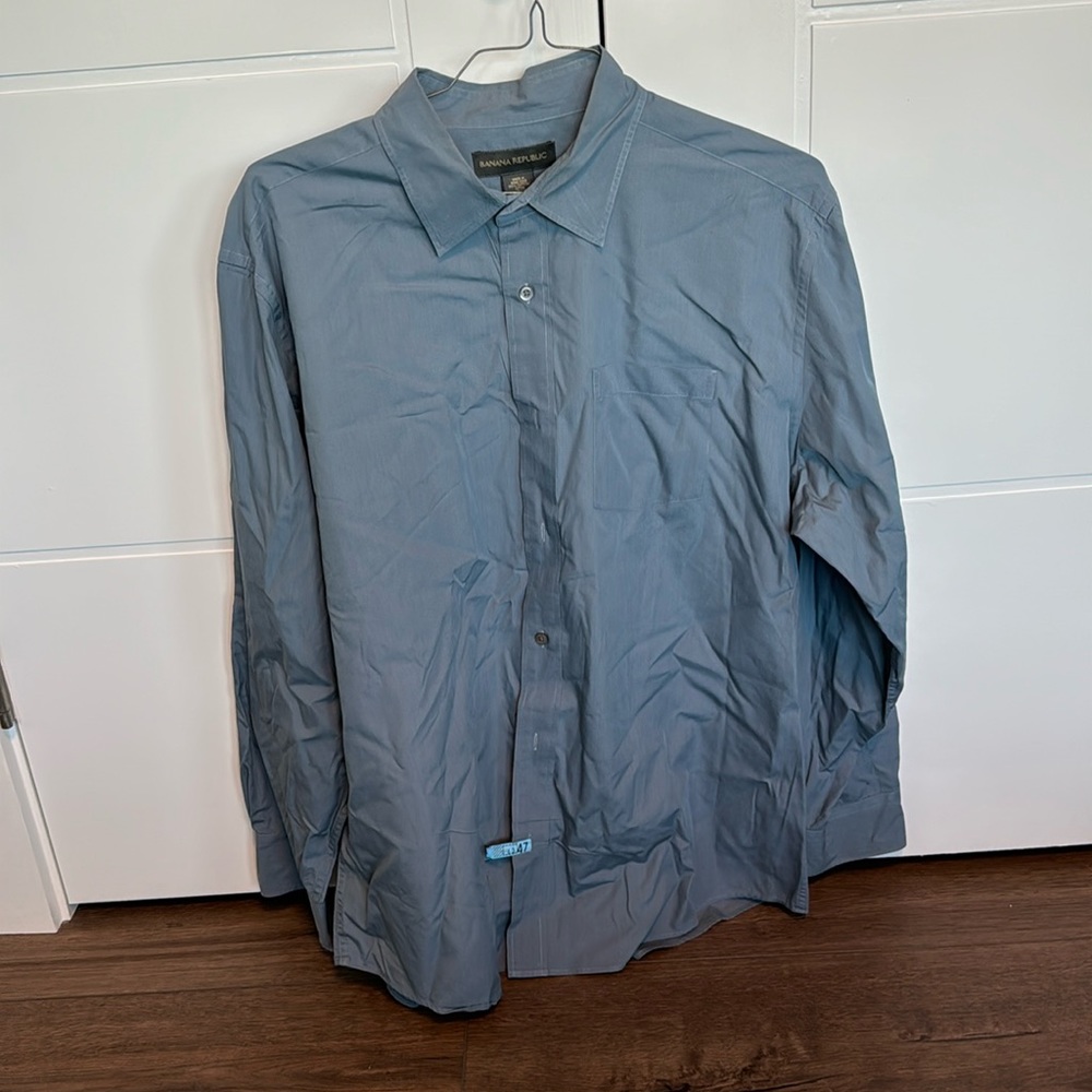 Steel blue XL Banana Republic long sleeve button up
